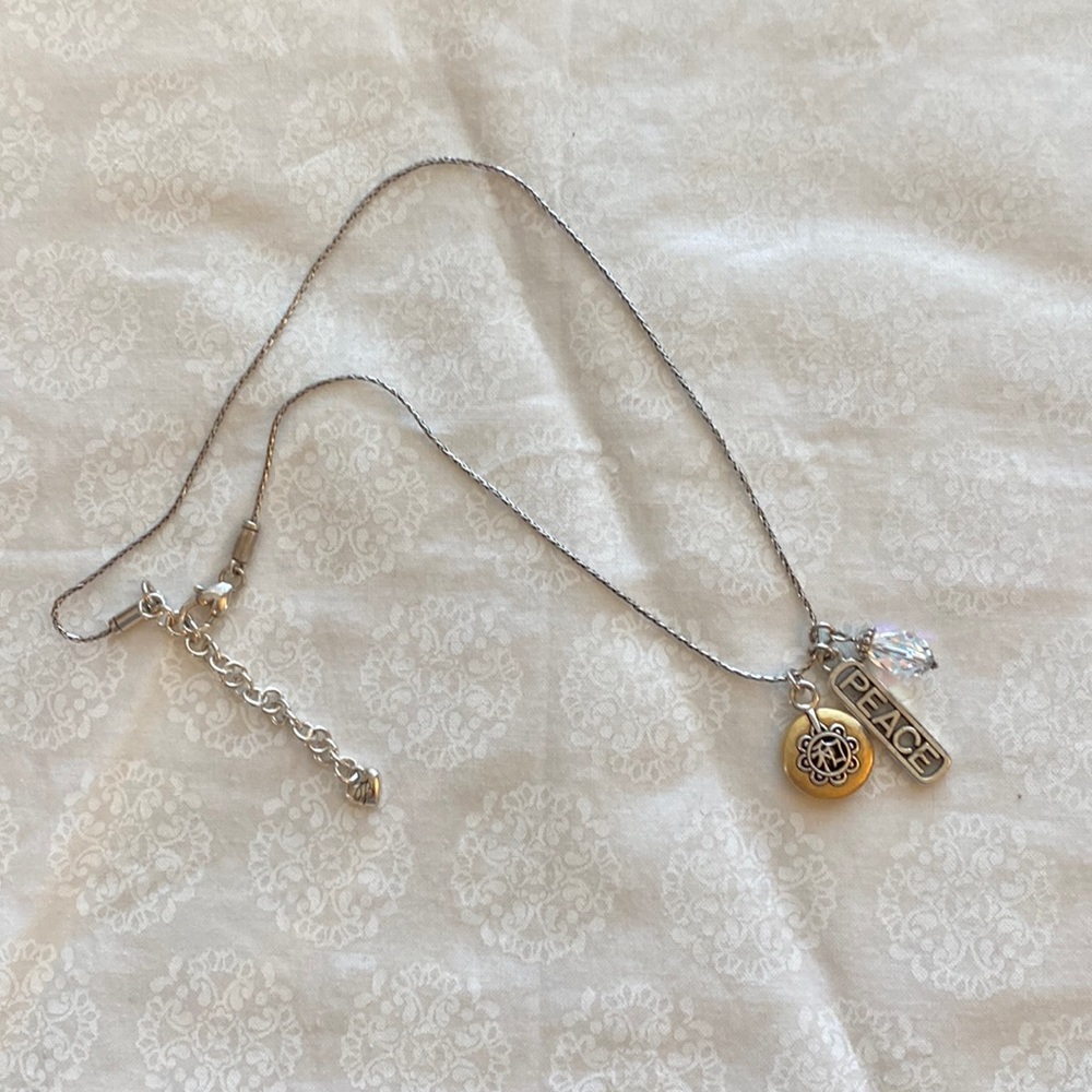 Brighton gold & silver Chinese PEACE charm necklace